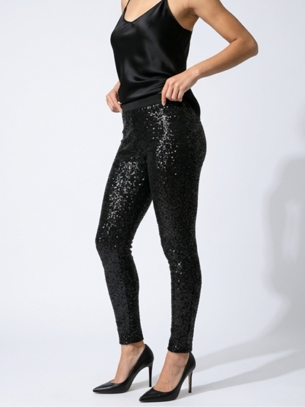 NWT - Black Sequin Leggings
